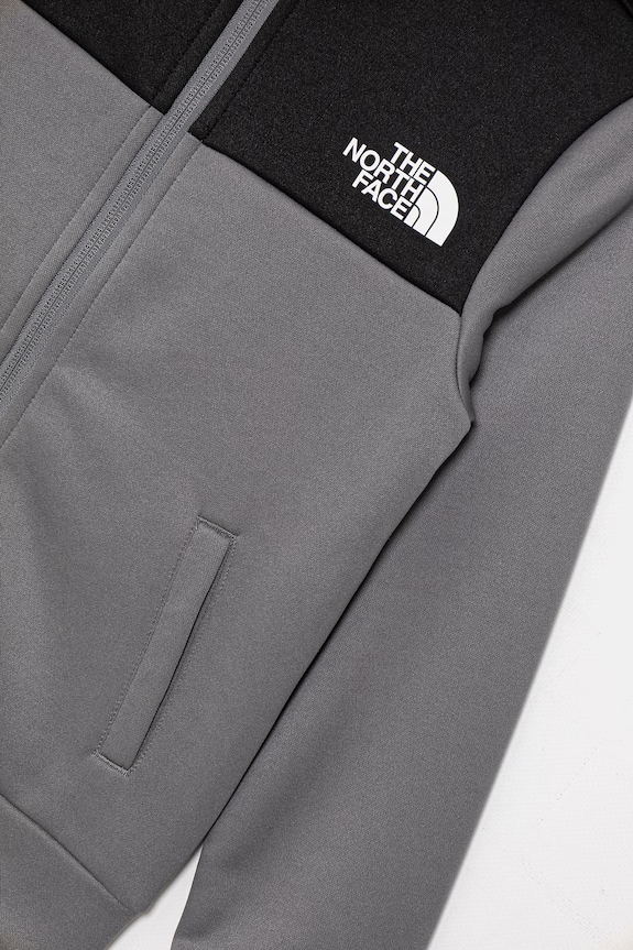 Băieți The North Face hanorac cu fermoar și glugă pentru copii TEEN REAXION FZ HOODIE NF0A8EB60UZ1 gri