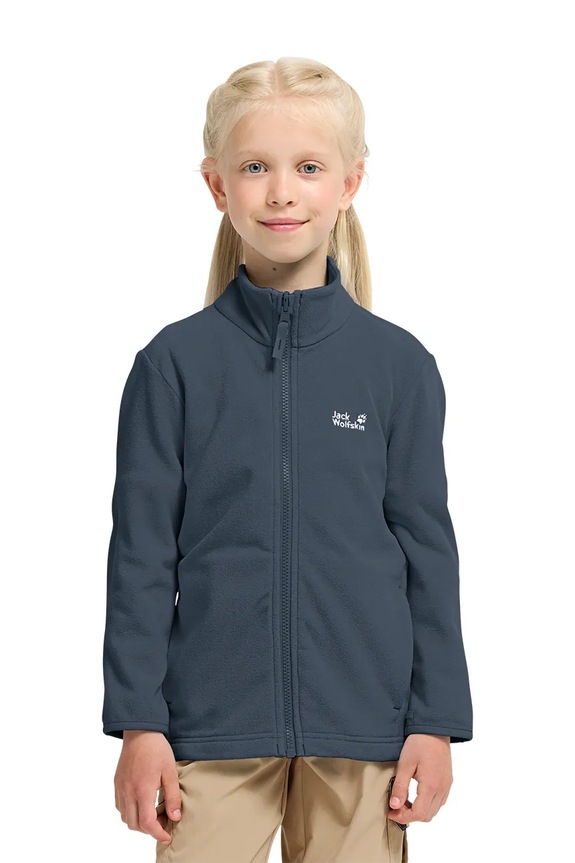 Jack Wolfskin flísová mikina detská TAUNUS 100 FZ K tmavomodrá A65888.104.152
