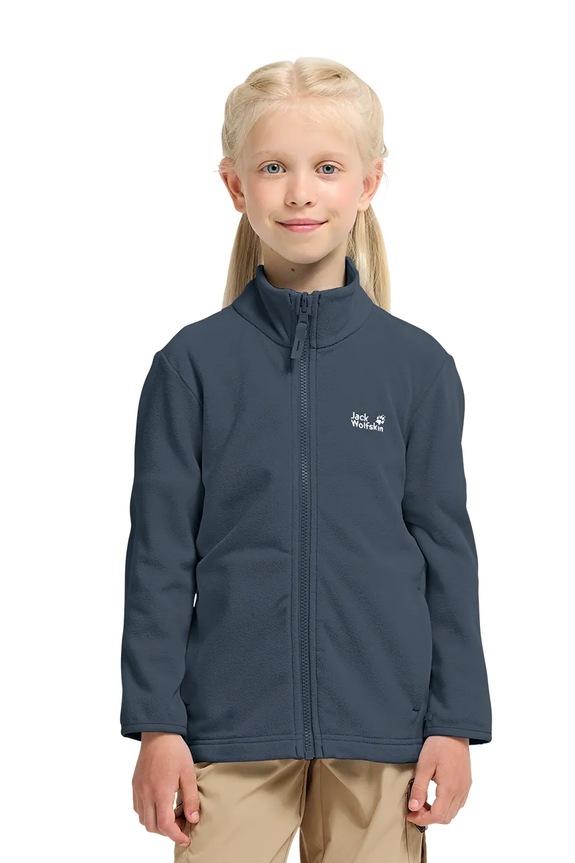 Jack Wolfskin flísová mikina detská TAUNUS 100 FZ K tmavomodrá A65888.164.176
