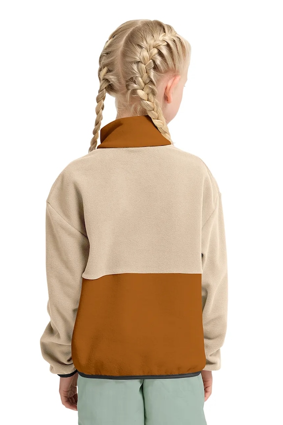 Jack Wolfskin flísová mikina detská COLORBLOCK TAUNUS HZ K A65935.104.152 hnedá