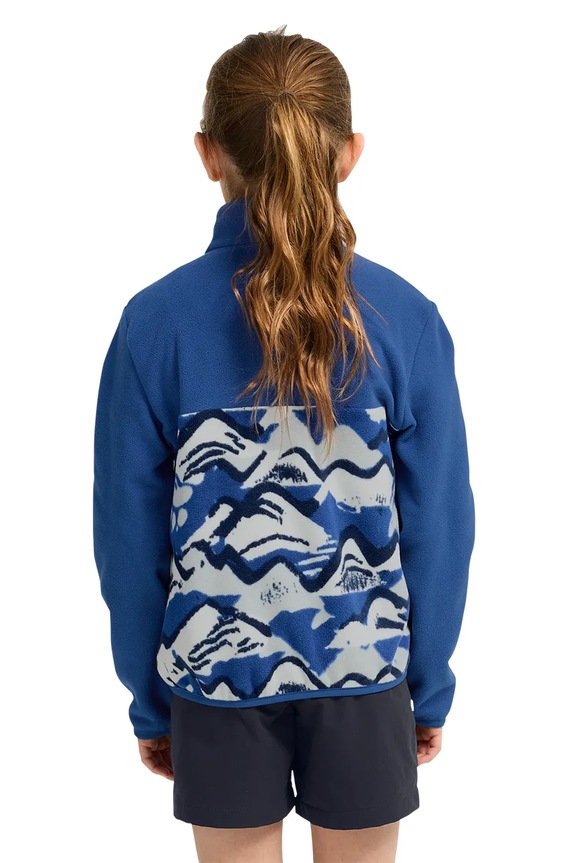 Jack Wolfskin flísová mikina detská PAW ERA 100 PRINT FZ K A66109.104.152 modrá