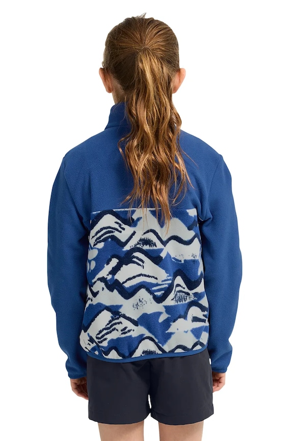 Jack Wolfskin flísová mikina detská PAW ERA 100 PRINT FZ K A66109.164.176 modrá