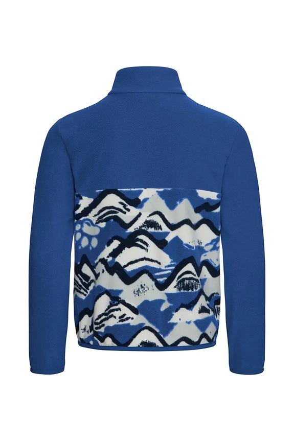 Chlapec Jack Wolfskin flísová mikina detská PAW ERA 100 PRINT FZ K A66109.164.176 modrá