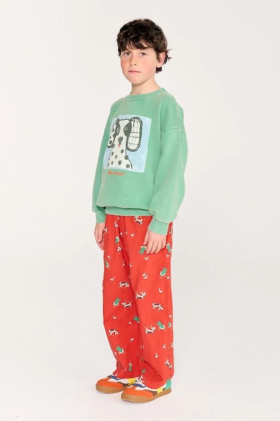 Bobo Choses bluza bawełniana dziecięca Van Dog sweatshirt 126AC159 zielony