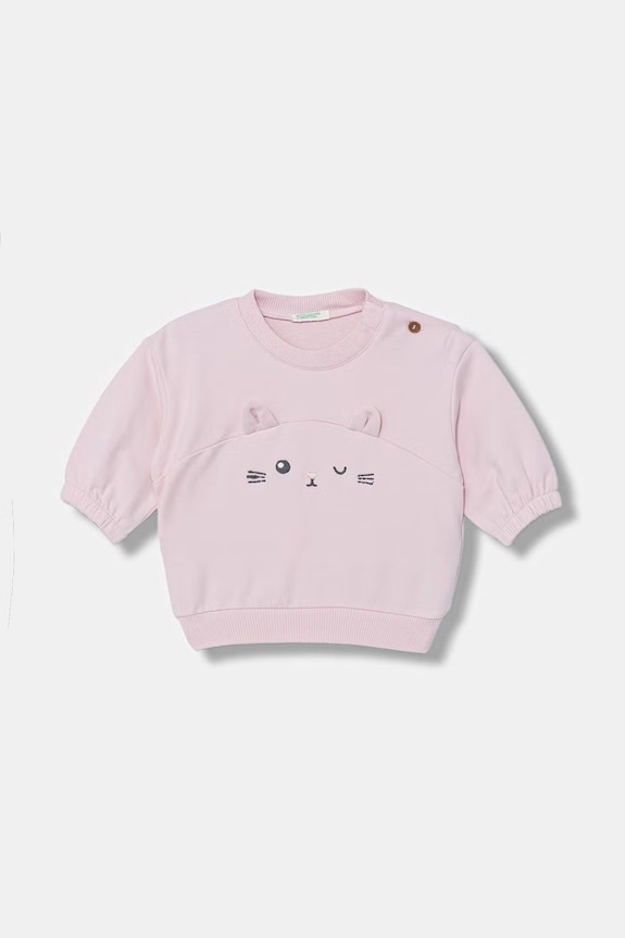 Mikina pre bábätká United Colors of Benetton s elastanom ružová 35FNA1061.W.Stagionale