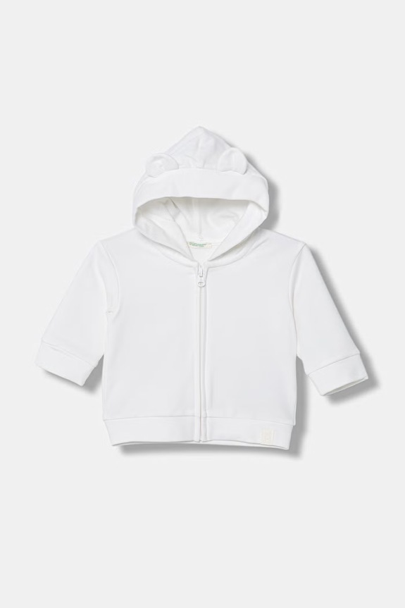 Detská mikina United Colors of Benetton s elastanom biela 35FNA501U.W.Stagionale
