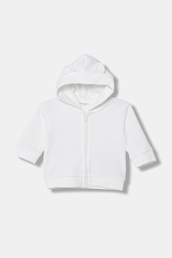 Detská mikina United Colors of Benetton s elastanom biela 35FNA501U.W.Stagionale