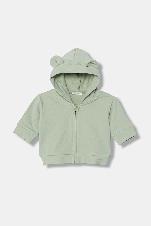 Detská mikina United Colors of Benetton s elastanom zelená 35FNA501U.W.Stagionale