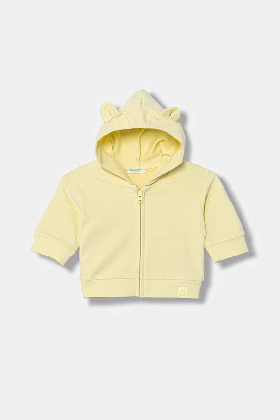 Detská mikina United Colors of Benetton s elastanom žltá 35FNA501U.W.Stagionale