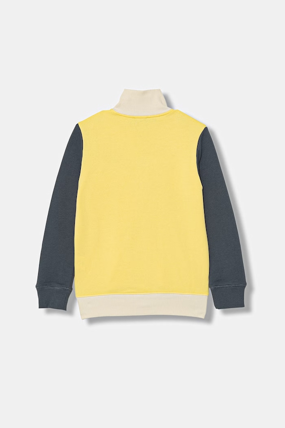 United Colors of Benetton mikina na zips s kapucňou detská bavlnená 3J68C501B.G.Stagionale žltá SS26