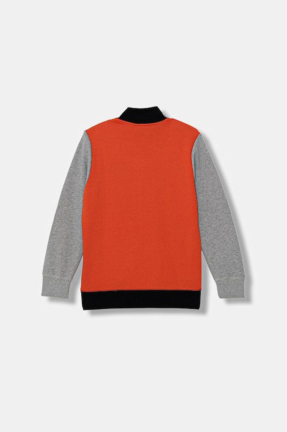 United Colors of Benetton hanorac cu fermoar și glugă pentru copii, din bumbac 3J68C501B.G.Stagionale portocaliu SS26