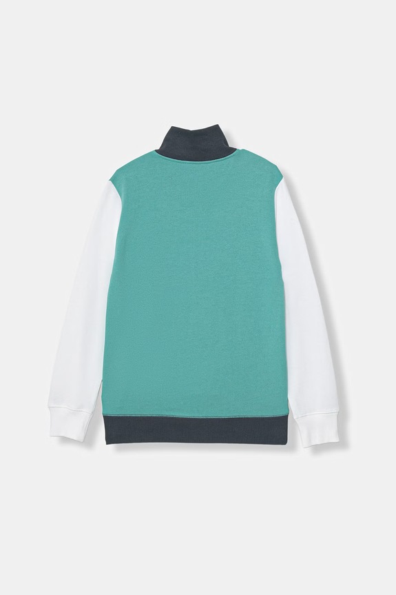United Colors of Benetton mikina na zips s kapucňou detská bavlnená 3J68C501B.G.Stagionale tyrkysová SS26