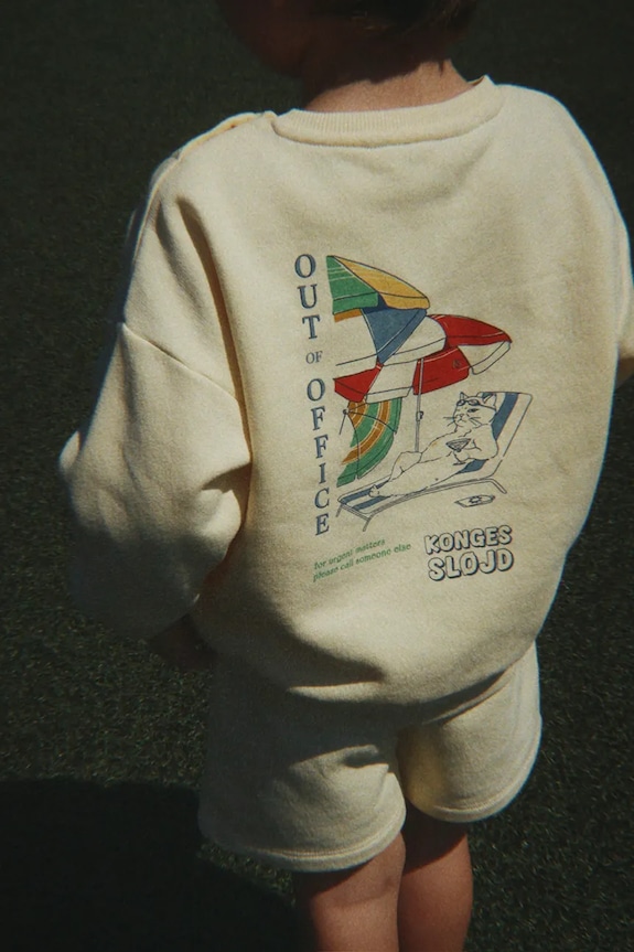 Konges Sløjd bluza dziecięca bawełniana LOU SWEAT SHIRT OCS beżowy KS105451.PPY2