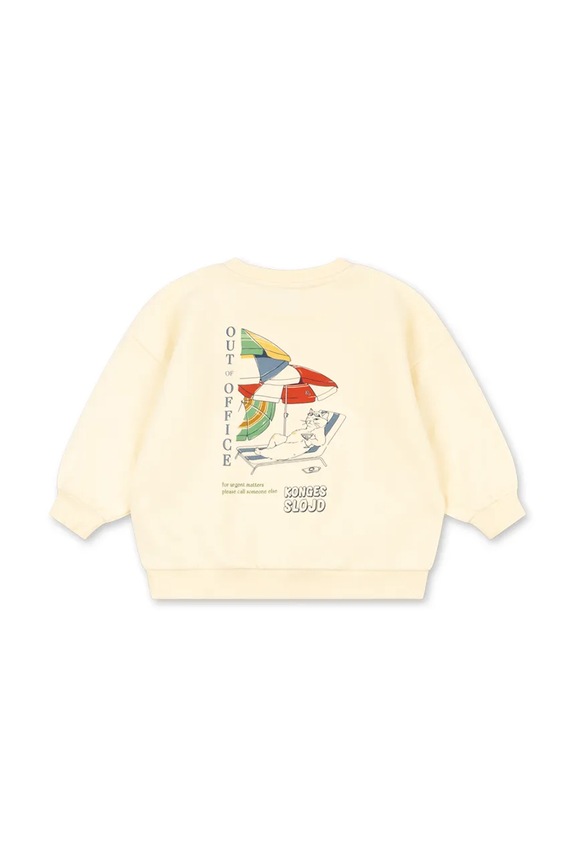 Chłopiec Konges Sløjd bluza dziecięca bawełniana LOU SWEAT SHIRT OCS KS105451.PPY2 beżowy