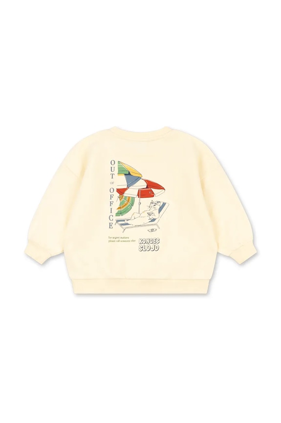 Chłopiec Konges Sløjd bluza dziecięca bawełniana LOU SWEAT SHIRT OCS KS105451.PPY2 beżowy