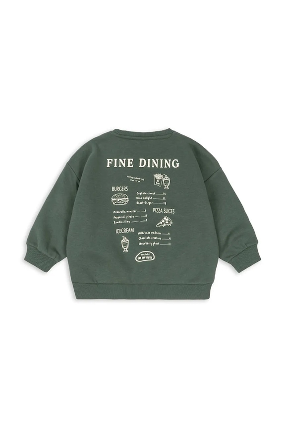 Konges Sløjd bluza dziecięca bawełniana LOU SWEAT SHIRT OCS KS105451.PPY2 zielony SS26