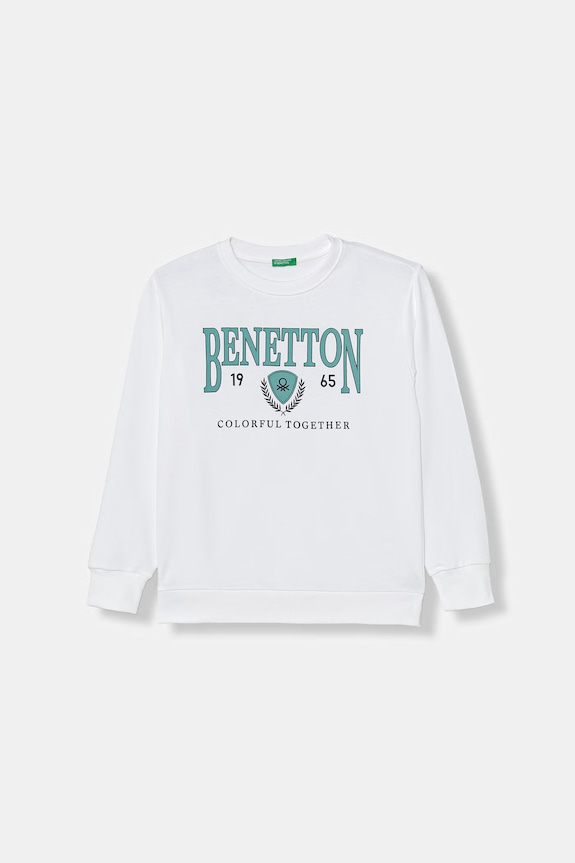 United Colors of Benetton mikina detská bavlnená biela 3J68C10S1.G.Stagionale