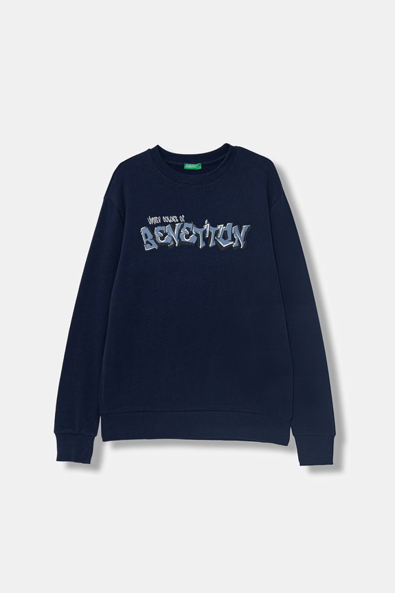 United Colors of Benetton hanorac pentru copii, din bumbac bleumarin 3J68C10S1.G.Stagionale