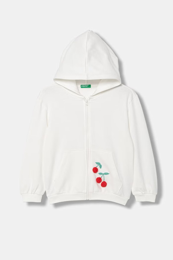 United Colors of Benetton mikina s kapucňou detská bavlnená béžová 3J68G504C.P.Stagionale