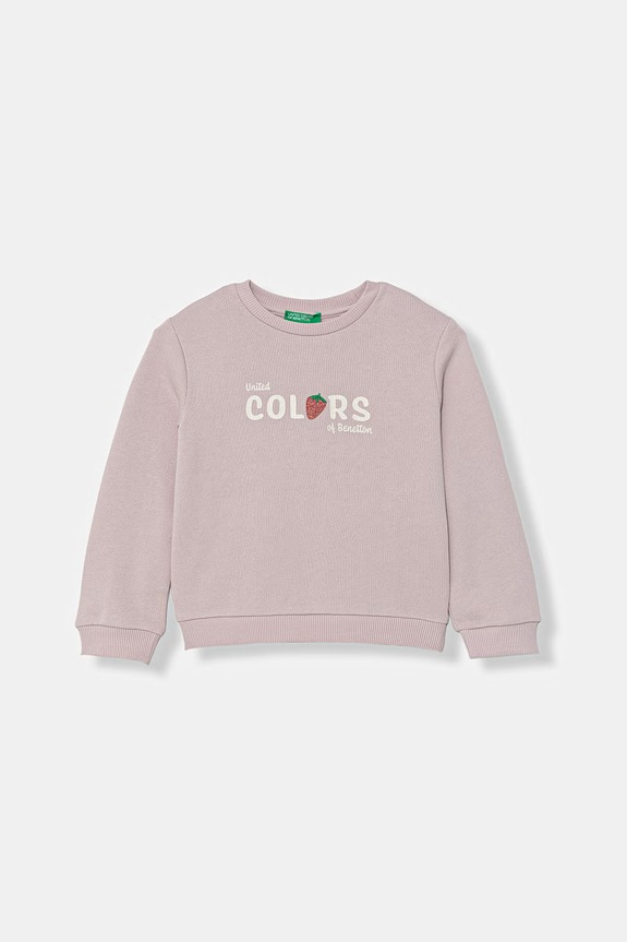 United Colors of Benetton hanorac pentru copii, din bumbac roz 3J70G10LS.P.Stagionale