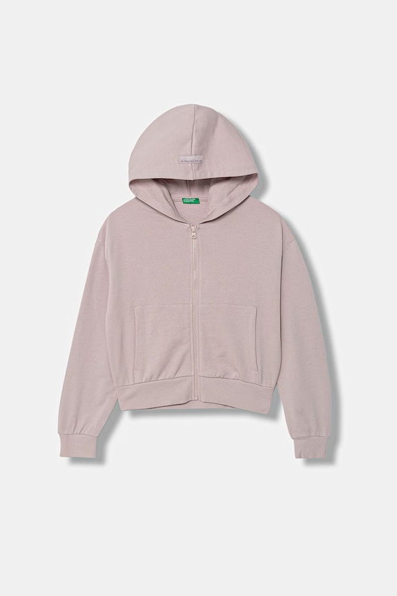 United Colors of Benetton mikina na zips detská bavlnená ružová 3NBMC505Y.G.Stagionale