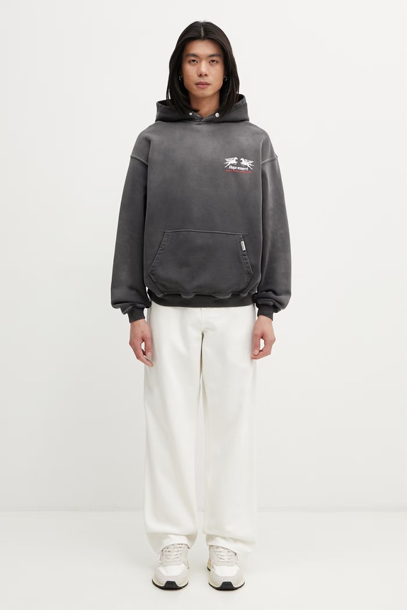 24 HOUR SERVICE кофта с капюшоном из хлопка для мужчин MLM100769.04 серый