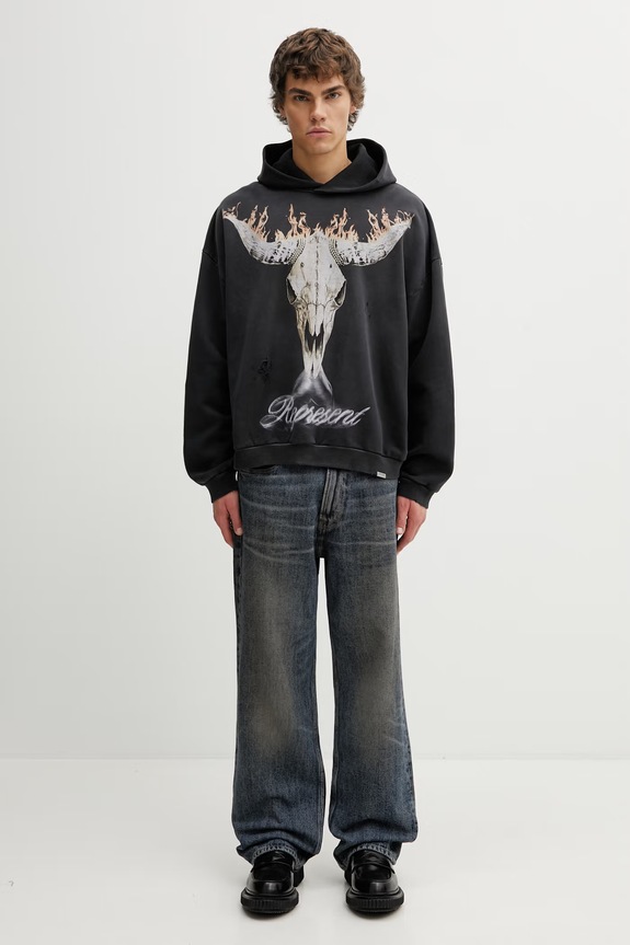 Represent BRITISH COWBOYS bluza z kapturem bawełniana męska MLM100610.04 czarny