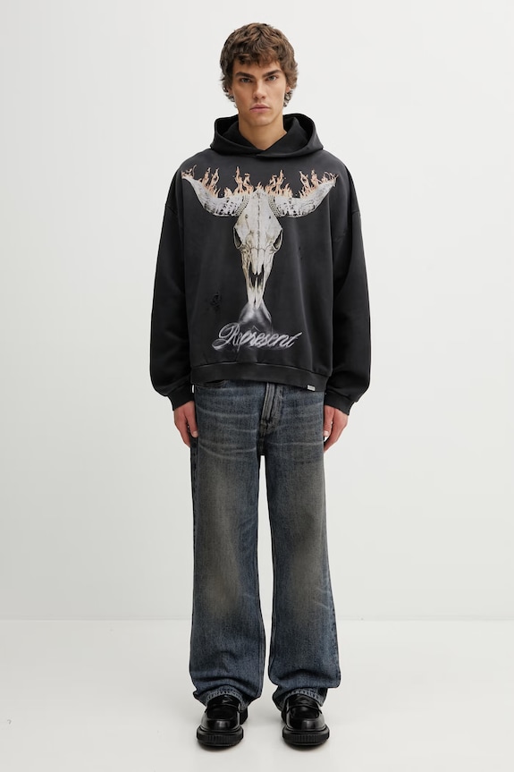 Represent BRITISH COWBOYS bluza z kapturem bawełniana męska MLM100610.04 czarny