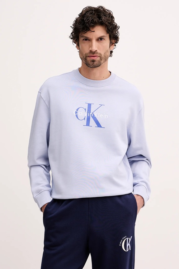Calvin Klein Jeans bluza męska bawełniana niebieski LV04RD242G