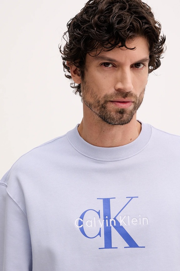 Calvin Klein Jeans bluza męska bawełniana niebieski LV04RD242G