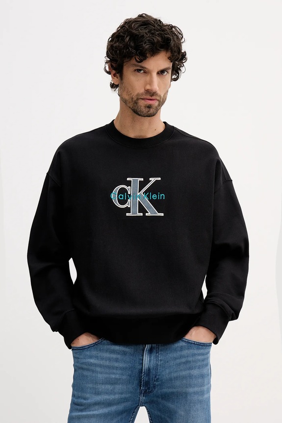 Calvin Klein Jeans bluza aplikacja czarny LV04RE200G
