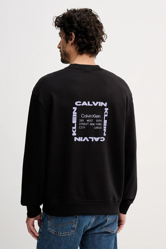 Calvin Klein Jeans bluza bawełniana nadruk czarny LV04RE254G