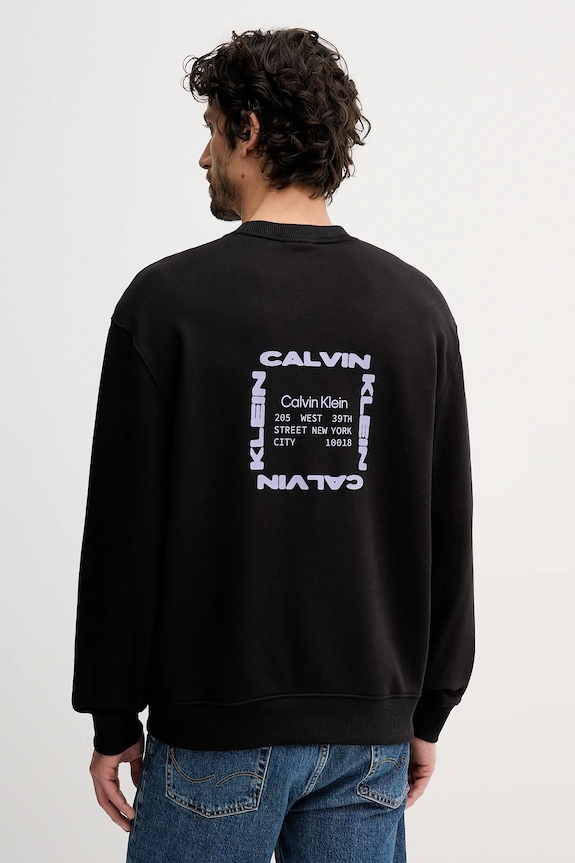 Calvin Klein Jeans bluza bawełniana nadruk czarny LV04RE254G