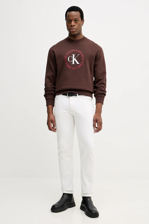 Μπλούζα Calvin Klein Jeans LV14RE250G καφέ SS26