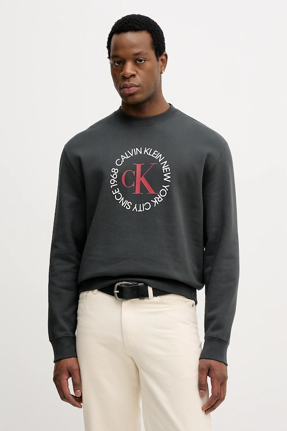 Μπλούζα Calvin Klein Jeans στάμπα γκρί LV14RE250G