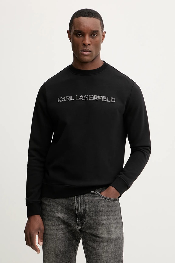 Bavlnená mikina Karl Lagerfeld nášivka čierna 561952.705075