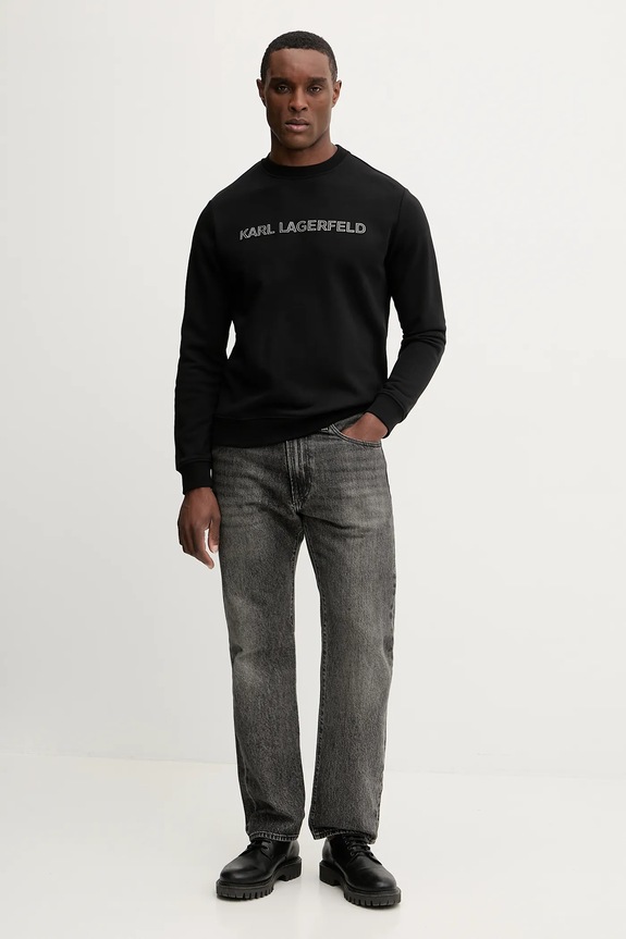 Bavlnená mikina Karl Lagerfeld 561952.705075 čierna SS26