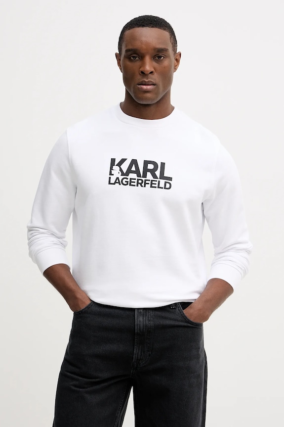 Bavlnená mikina Karl Lagerfeld bavlna biela 561917.705780