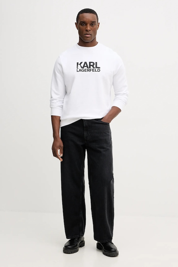 Bavlnená mikina Karl Lagerfeld 561917.705780 biela SS26