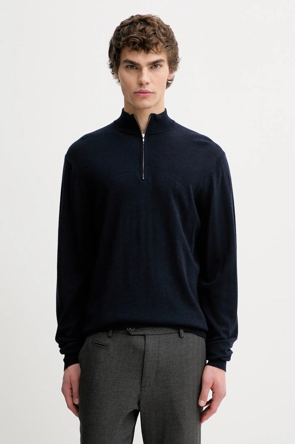 Les Deux sweter wełniany Greyson wełna granatowy 100310115