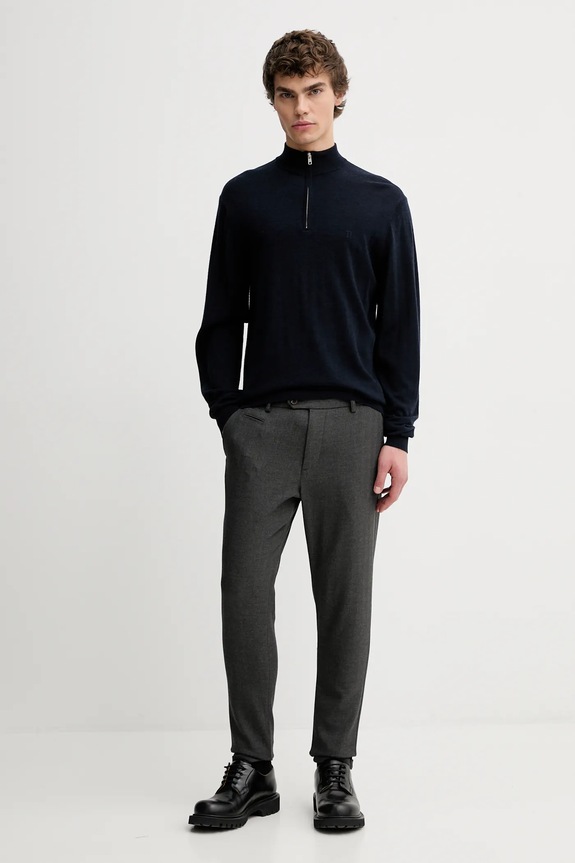 Les Deux sweter wełniany Greyson 100310115 granatowy SS26