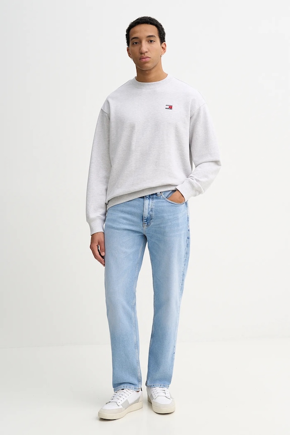 Tommy Jeans hanorac de bumbac DN0DN00054 gri SS26
