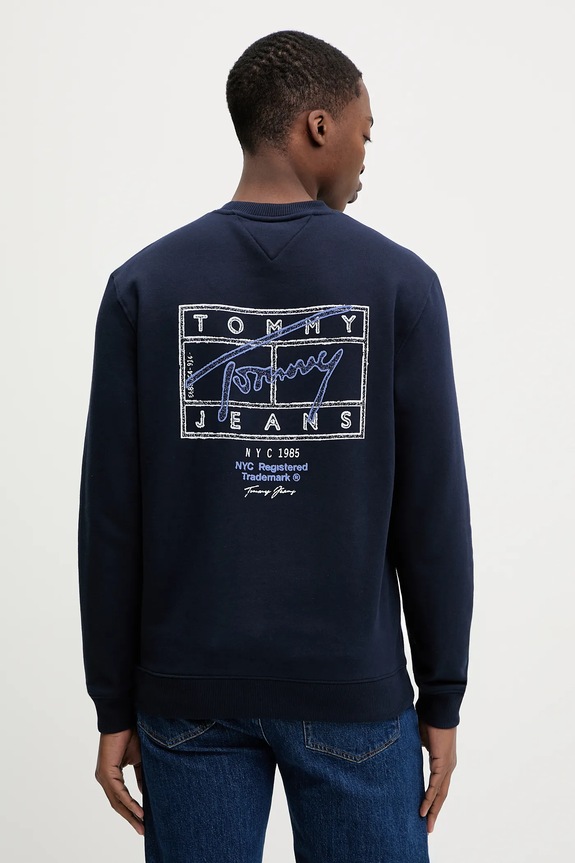 Bavlnená mikina Tommy Jeans bavlna tmavomodrá DM0DM22366