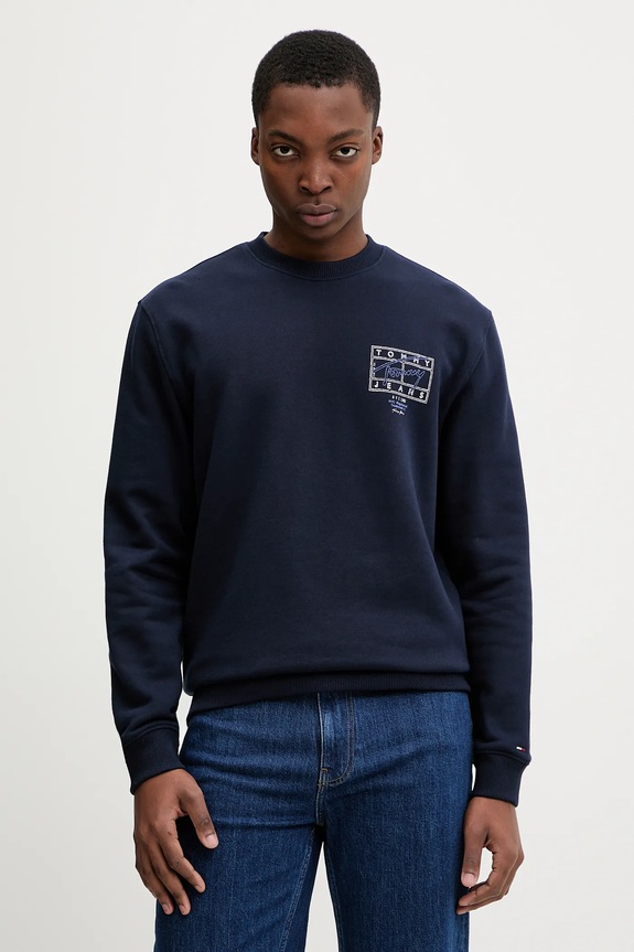 Oblečenie Bavlnená mikina Tommy Jeans DM0DM22366 tmavomodrá