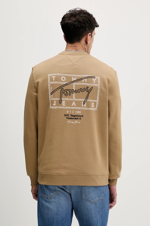 Oblačila Bombažen pulover Tommy Jeans DM0DM22366 rjava