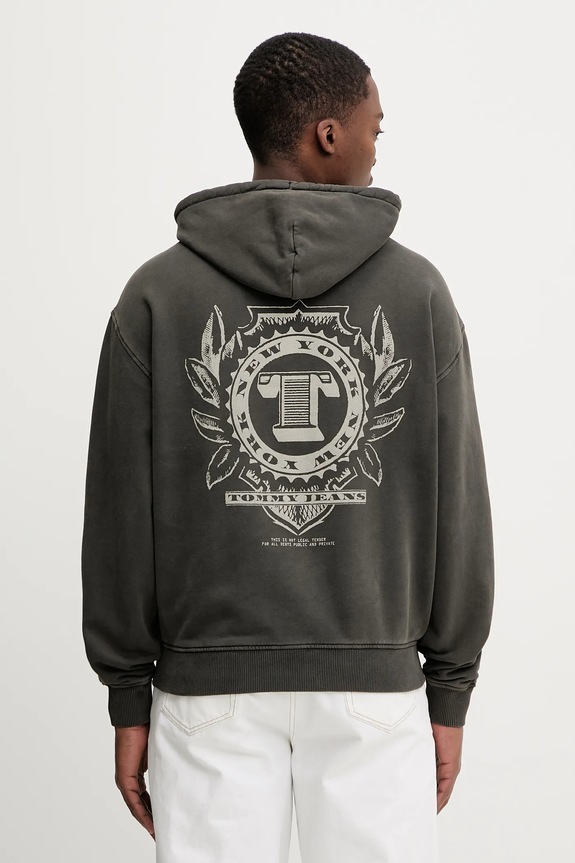 Bavlnená mikina Tommy Jeans bavlna sivá DM0DM22367
