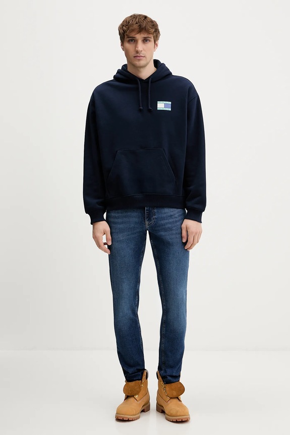 Tommy Jeans bluza bawełniana DM0DM22379 granatowy SS26