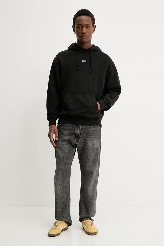 Pamučna dukserica Tommy Jeans DM0DM22383 crna SS26