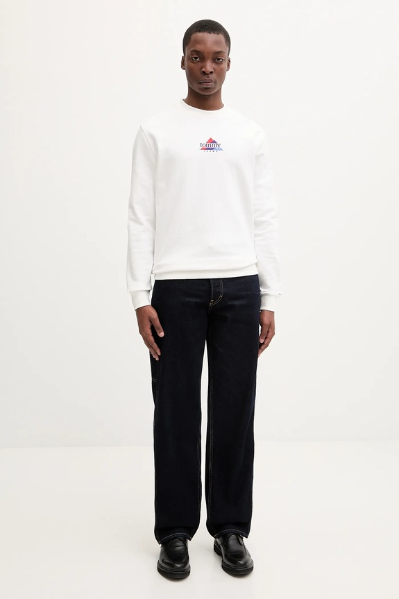 Tommy Jeans hanorac de bumbac DM0DM22418 alb SS26
