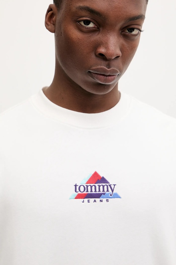 Tommy Jeans hanorac de bumbac alb DM0DM22418